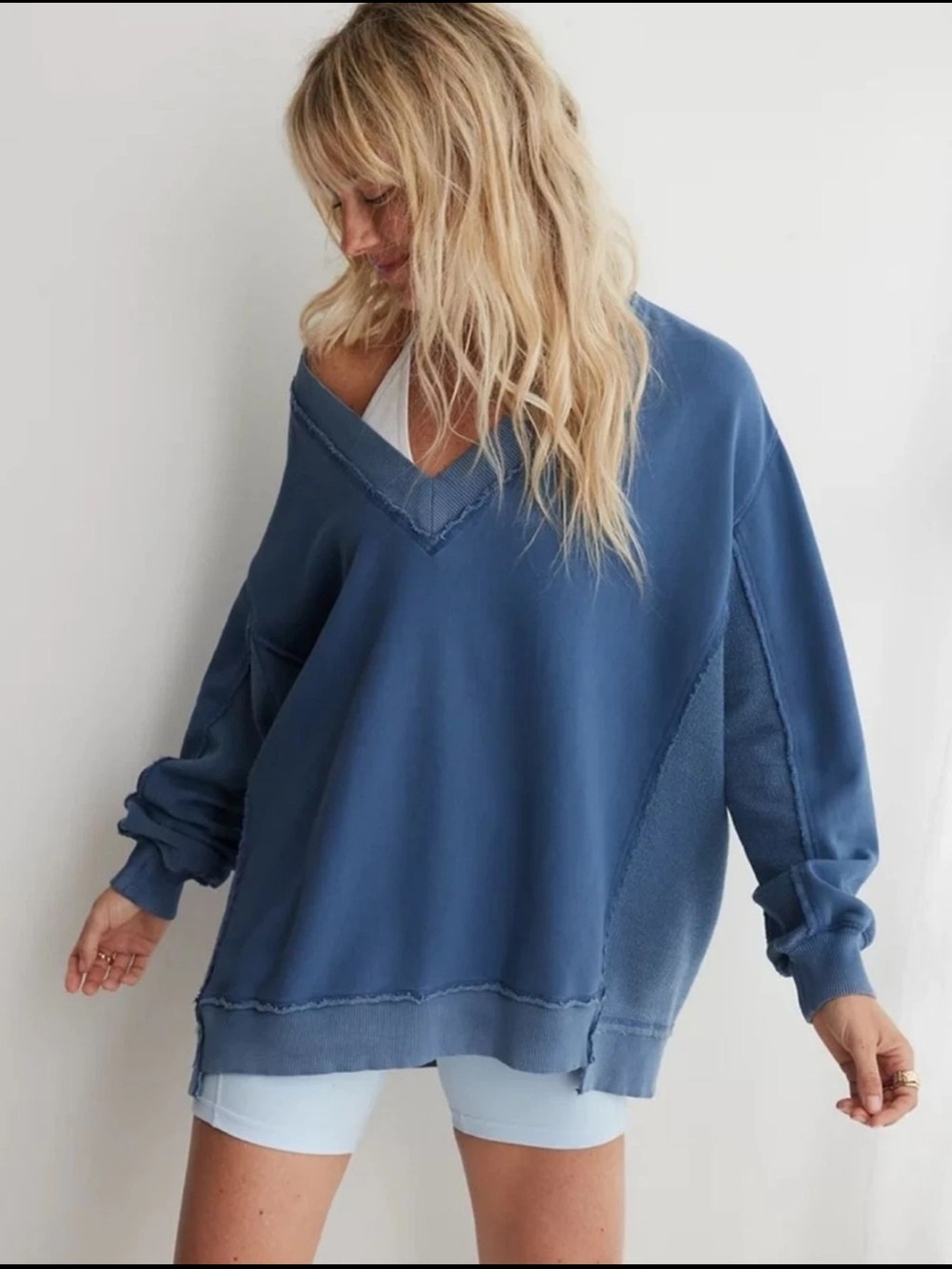 Aerie Vacay Every Day V Neck Sweatshirt Sz XS